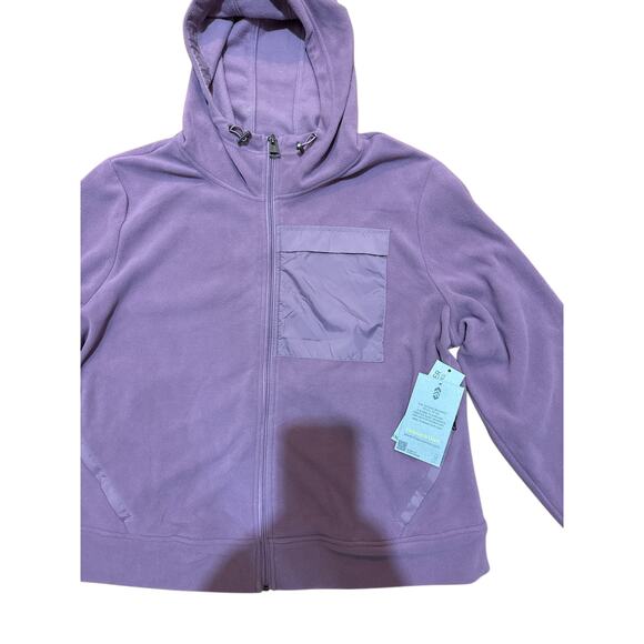 NWT Free County Plum Zinc H22LAF2465  Zip-Up Fleece Hooded Jacket XXL - Picture 4 of 4
